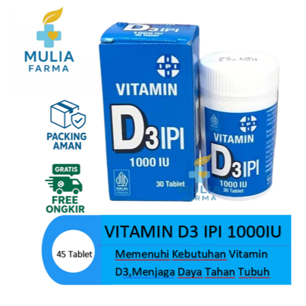 IPI Vitamin D3 1000IU - Menjaga Daya Tahan Tubuh Lansia (30 TABLET)