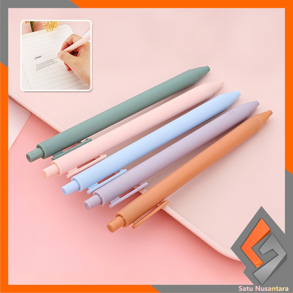 

SN-A120 Pena Cetekan Macaroon Pulpen Warna Pastel Tinta Hitam Alat Tulis Sekolah Kantor / Pulpen Warna Warni Bolpoint Gel Polos