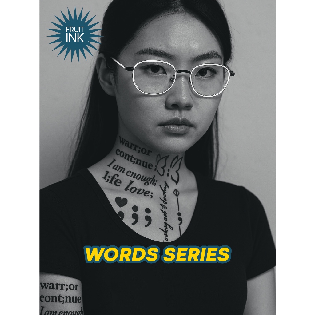 POTATOO Fruit Ink Words Tattoo