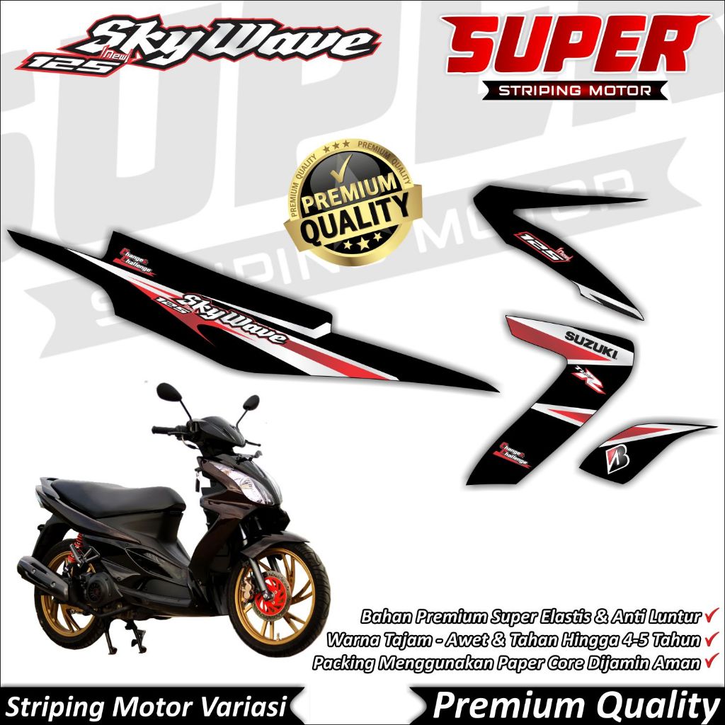 Stiker SKYWAVE Anti Luntur keren Striping Skywave Striping Suzuki SKYWAVE Graffis
