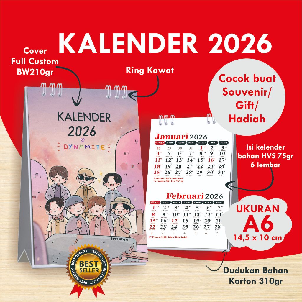 

KALENDER 2026 A6 KALENDER MEJA SOUVENIR KALENDER 2026 CUSTOM KALENDER MINI KALENDER MURAH 2026 ISI 6 LEMBAR