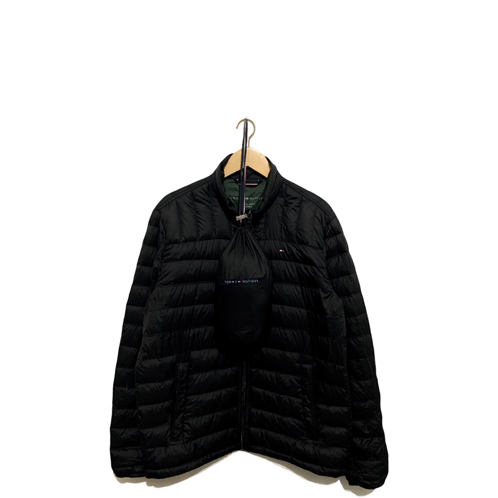 jaket bulu angsa tommy hilfiger ultralight natural pocktable down with pouch