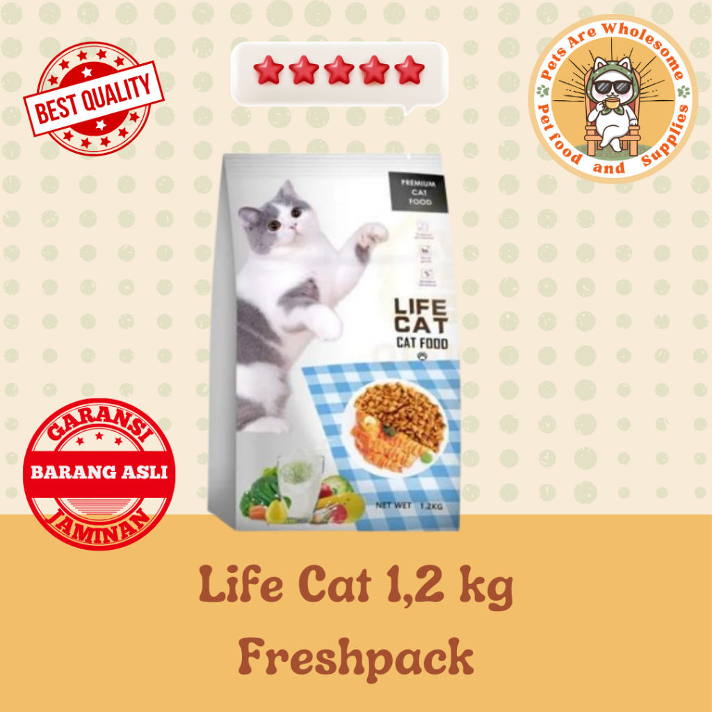 Life Cat Premium Cat Food 1.2 kg | Makanan Kucing 1,2 kilogram Impor | Makanan Kering Semua Umur