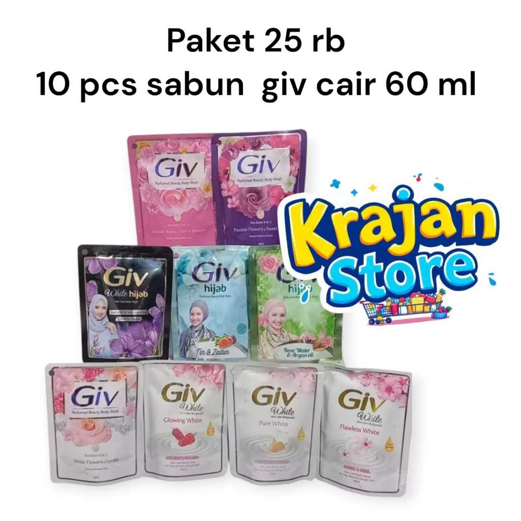 [10 Pcs] Giv Sabun Mandi Cair 60ml All Varian