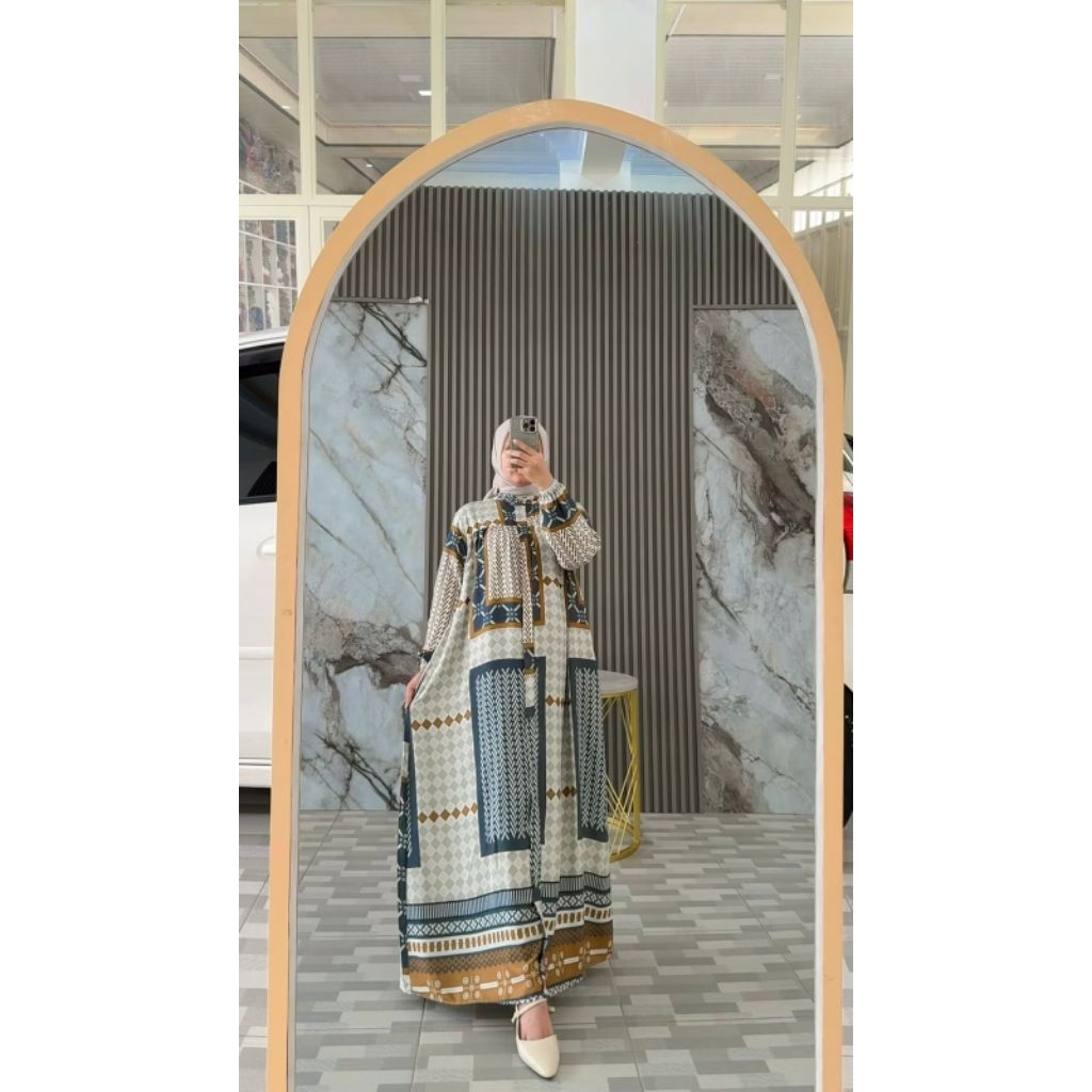 ANOTHER.CO Dress Gamis Salur Daily Dress Gamis Wanita Muslimah Rayon Viscose Premium