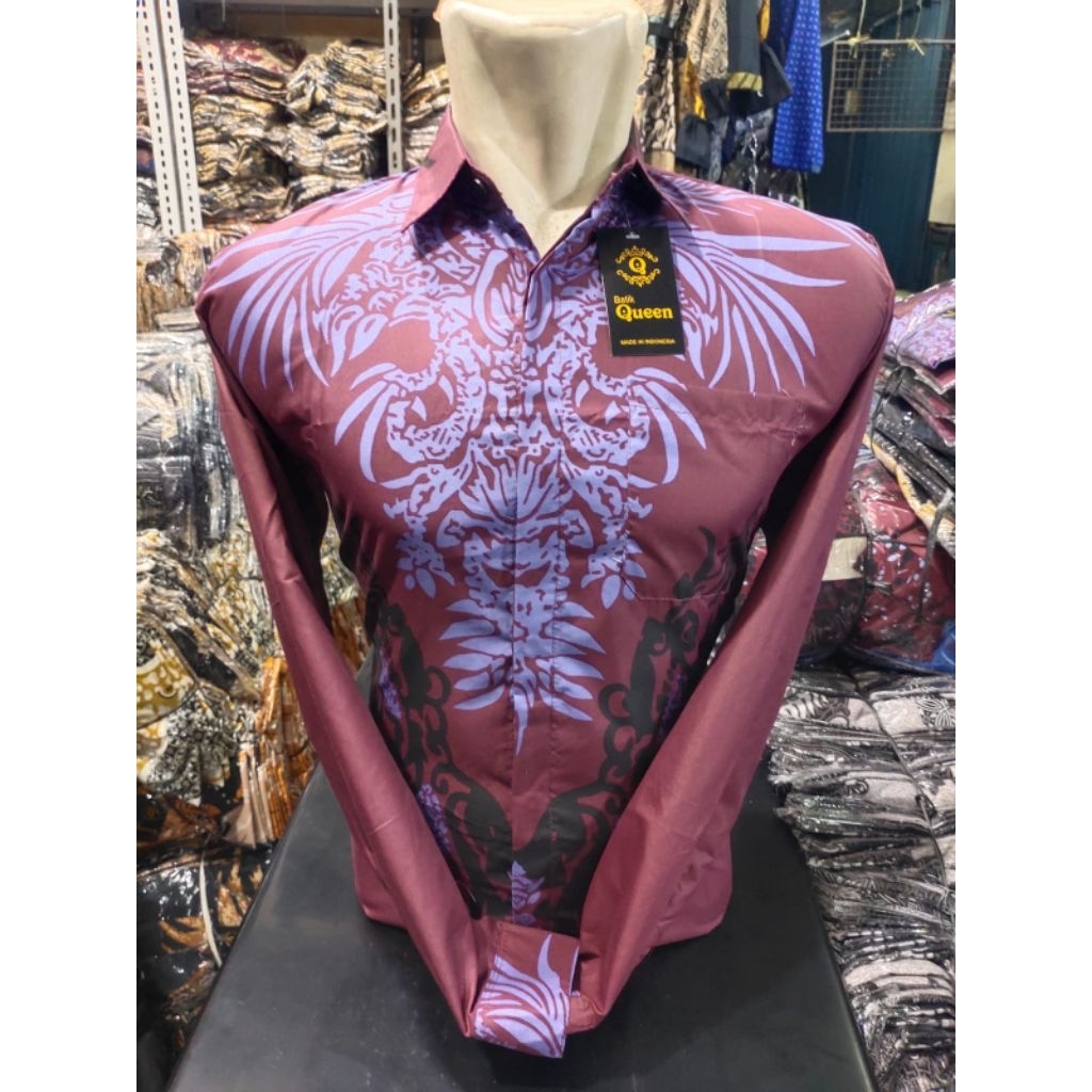 kemeja batik lengan panjang buat hajatan.kemeja batik kantor kemeja batik seragam kemeja batik grosi