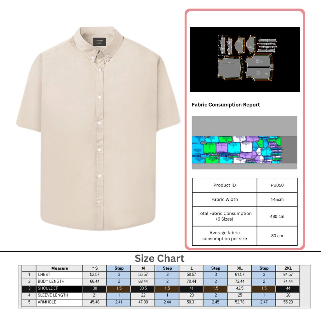 PB050 | Pola Jiplak | Pola Instan | Pola Baju | Kemeja | Tops | Polabook