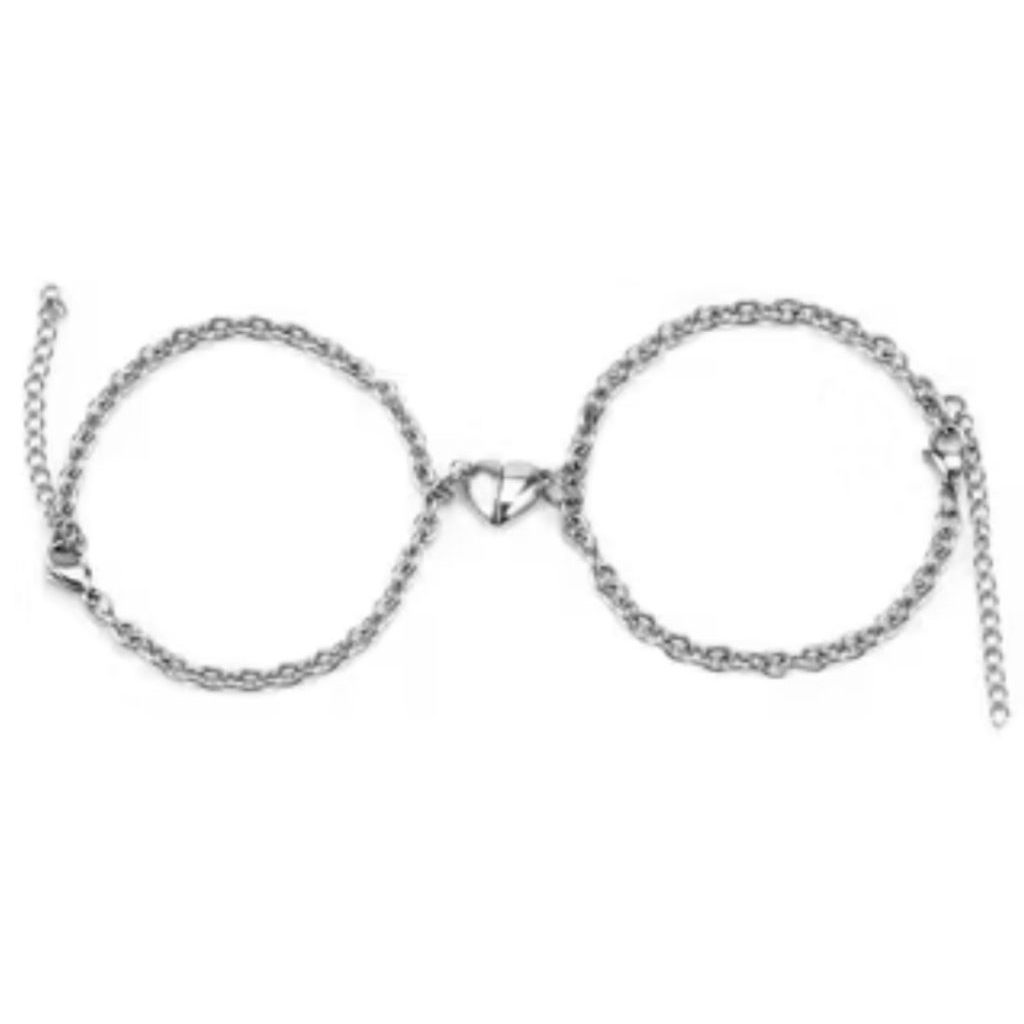 CUCI GUDANG GELANG TITANIUM COUPLE DENGAN LOVE MAGNET RANTAI NK ROLLO DAN NURI