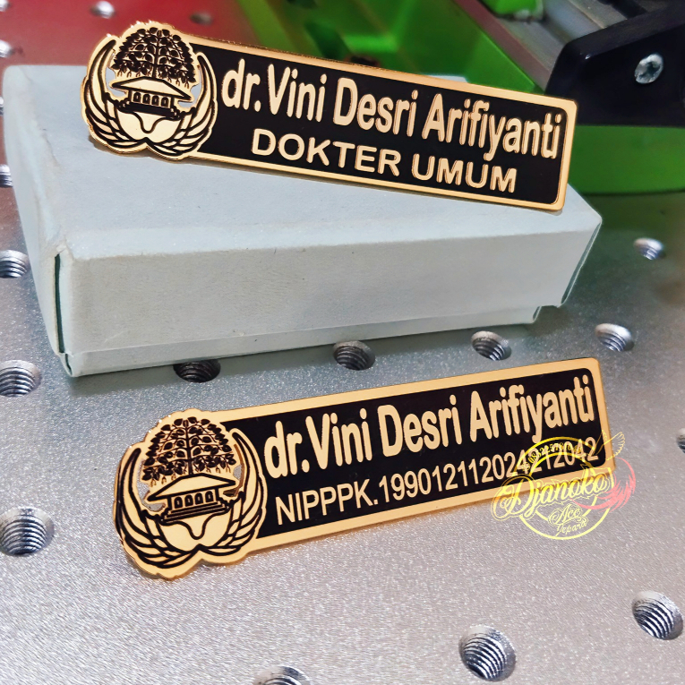 Bros Custom Nama Korpri & Instansi (Lapis Emas)