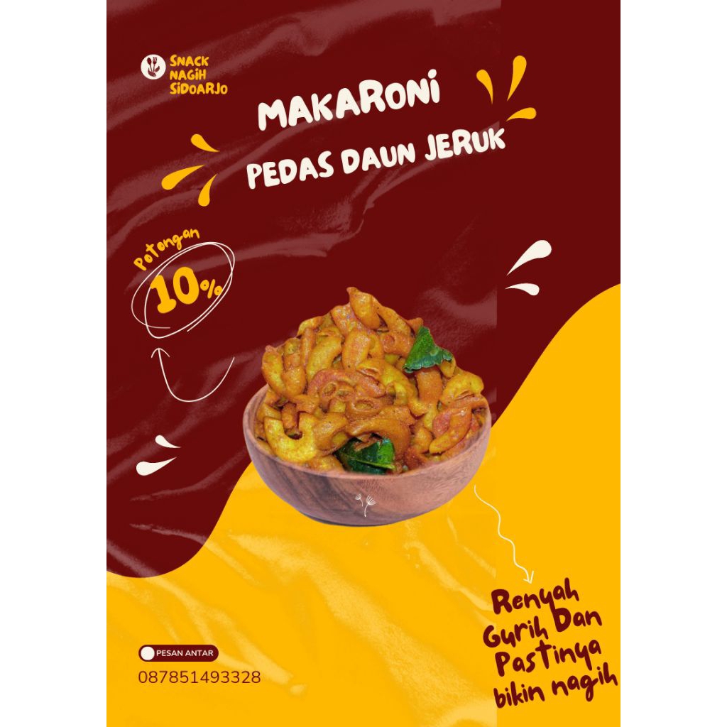 

Makaroni Pedas Daun Jeruk Pedas Nagih Renyah Cemilan Enak