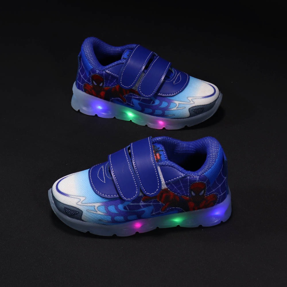 Sepatu Anak Spiderman LED / Sepatu Sneakers Anak Laki-laki Model Spiderman