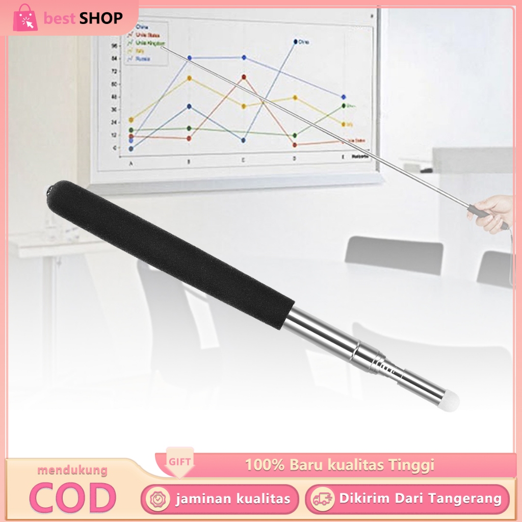 

1m Tongkat Pointer Pena Pointer Bahan Stainless Steel Serbaguna Extendable Pointer Praktis Untuk Mengajar