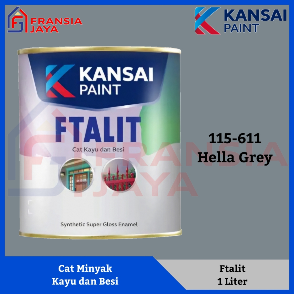 Ftalit 1 Kg KF 611 Hella Grey Kansai Cat Minyak Besi dan Kayu