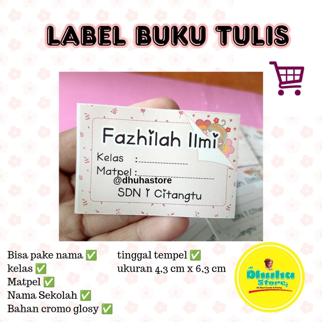 

LABEL BUKU bisa pake nama, kelas, matapelajaran & nama Sekolah