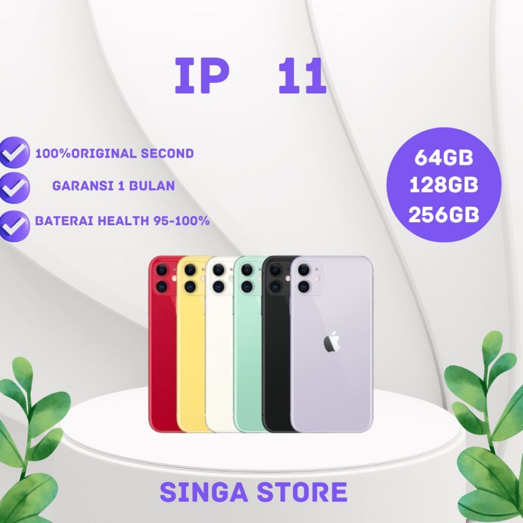 IP 11 64gb /128gb /256gb Fullset Lcd Original Mulus No Recond No Refurbish AIPHONE 11 64GB&128GB