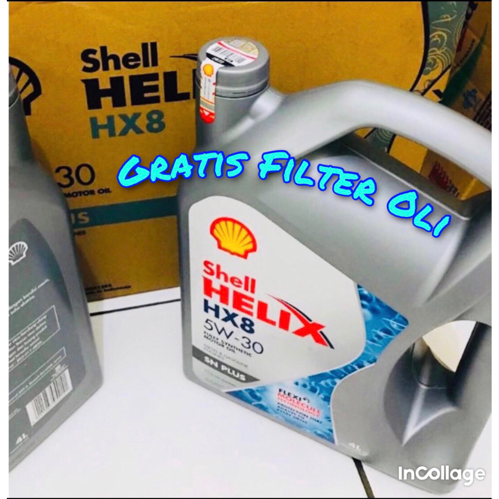oli shell helix HX8 5w 30 / 4Liter (gratis filter oli)