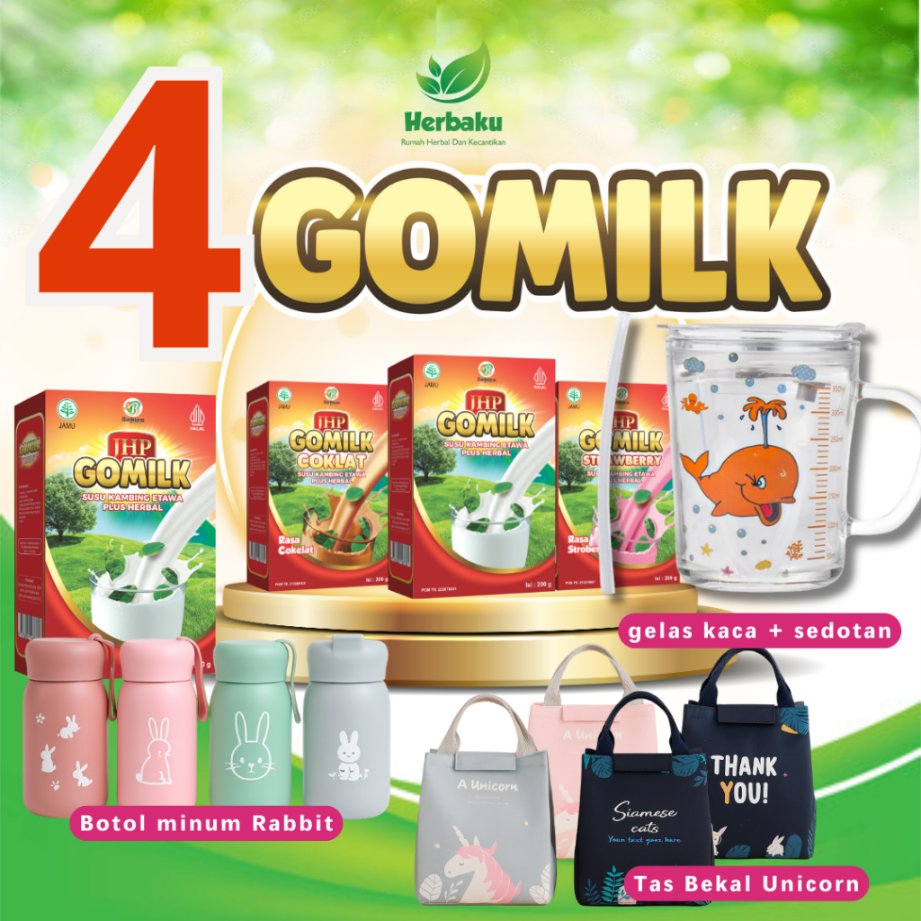 

Paket 4 Dus Gomilk Susu Kambing Etawa plus daun kelor HERBAKU