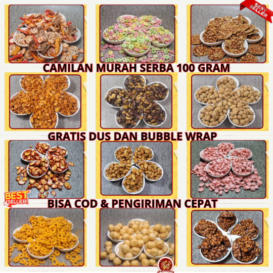 

Snack Enak & Renyah Serba 100 gram, COD Tersedia, Pengiriman Cepat