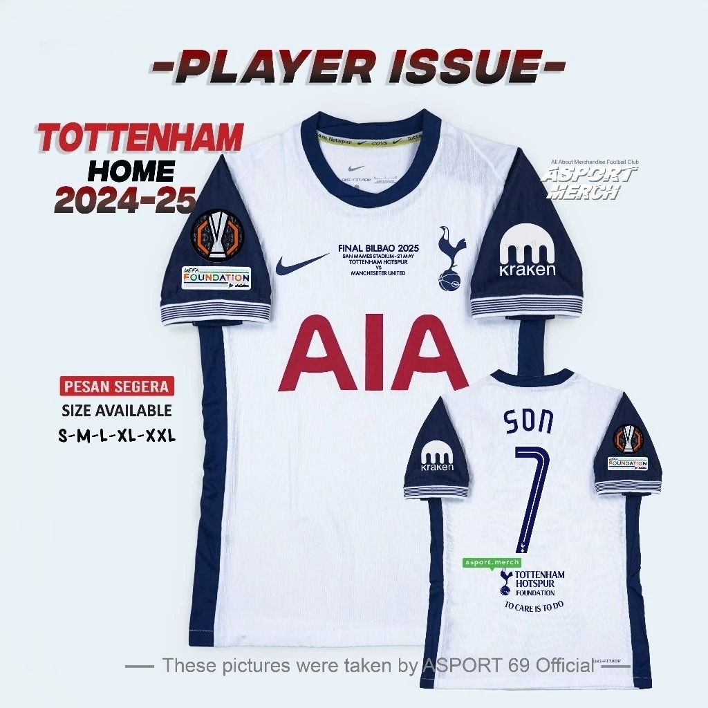 ASPORT PLAYER ISSUE TOTTENHAM HOME 2024 2025 SPURS HOME PI 24 25 FINAL UEL