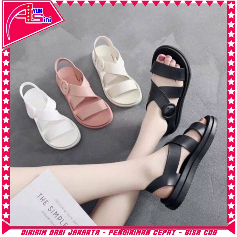Deal Now Sandal Silang Wanita 6498 Sendal Jelly Karet Tali Silang Sepatu Sendal Gladiator Silang Teb