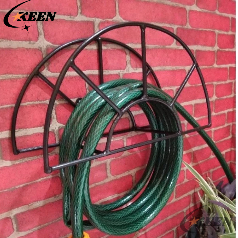 _Adudushop Keen Rak Gulungan Selang Taman Dinding Besi Rak Gulung Selang Air Taman Outdoor Serbaguna