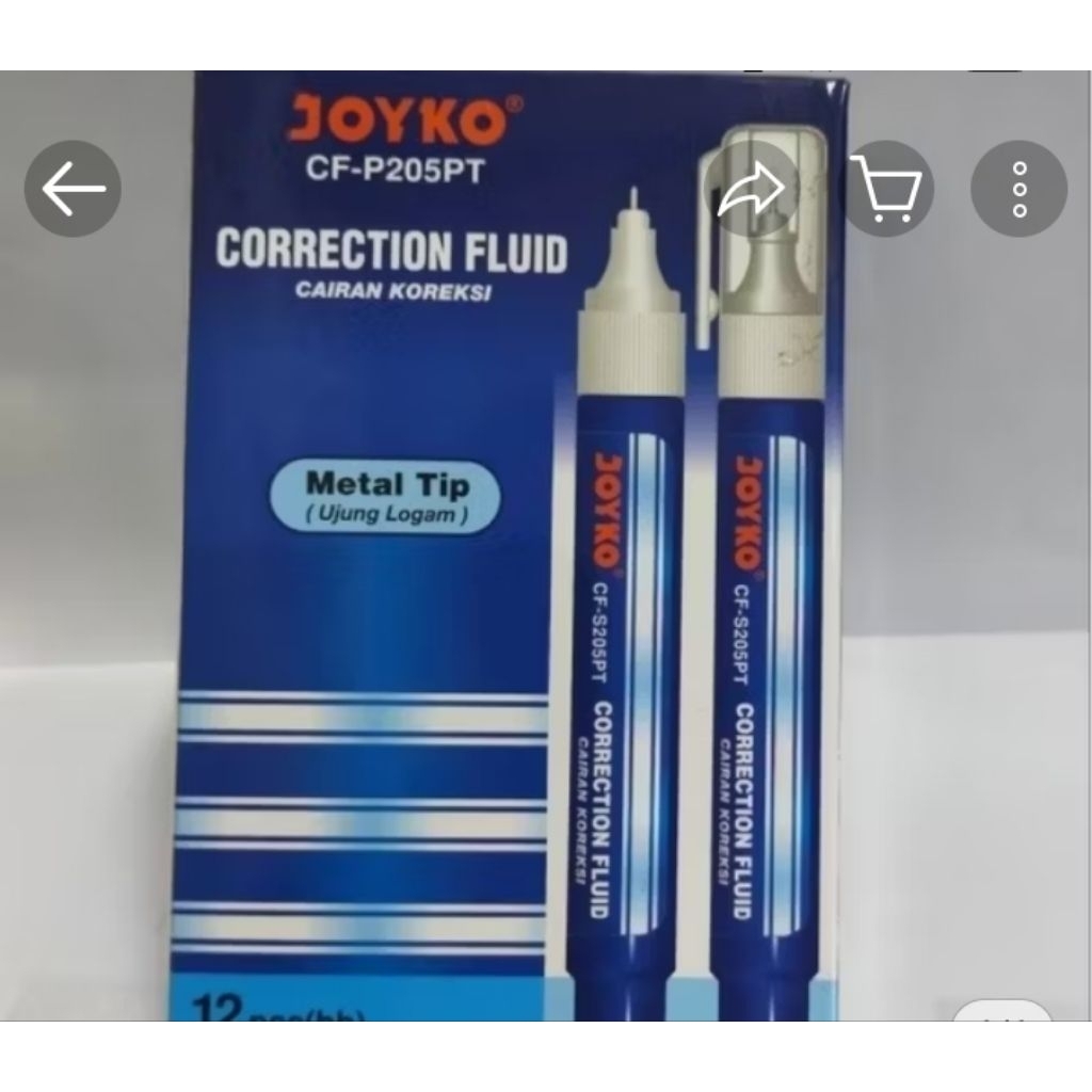 

Tipe ex cair Joyko/correction Joyko/Tipe ex Joyko CF-S205 PT/Correction Fluid