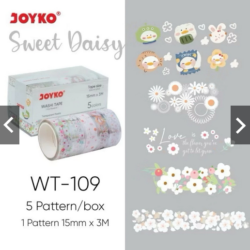 

Washi Tape WT-109 Pita Perekat Selotip Kertas Warna Joyko