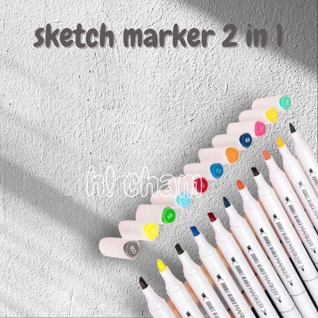 

sketch Marker spidol warna 2 in 1, spidol sketsa