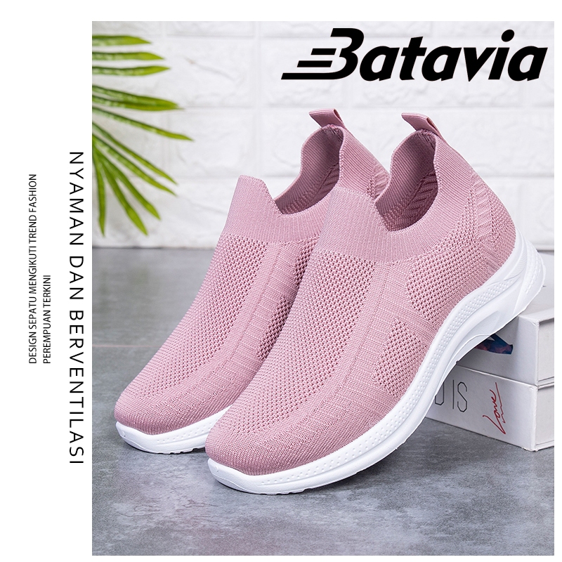 TERBARU Batavia baru sepatu wanita rajut premium bernapas olahraga bebas biaya kirim Batavia Shoes