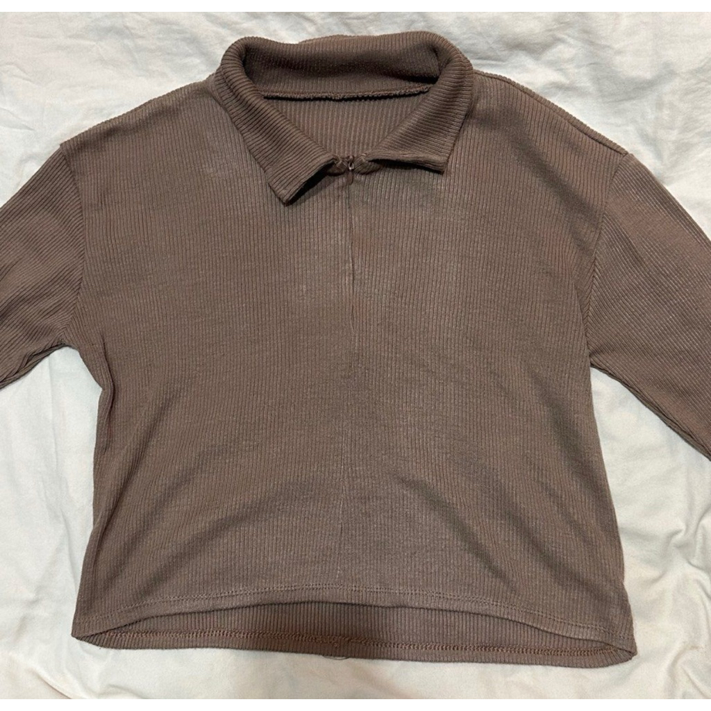 preloved half zip knit top