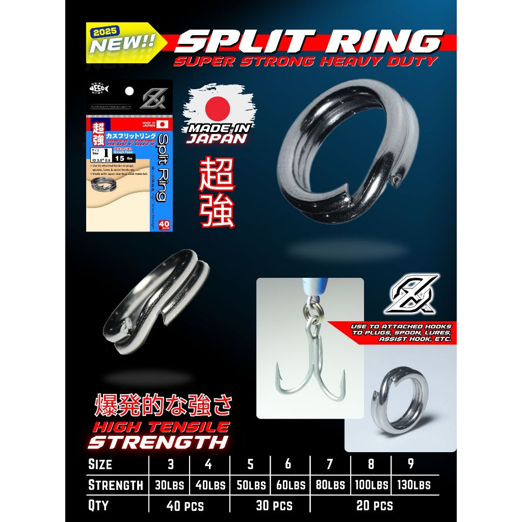 AXZ Split Ring  Super Strong Heavy Duty Pancing – Ring Sambung Kuat Super Heavy Duty Made in Japan