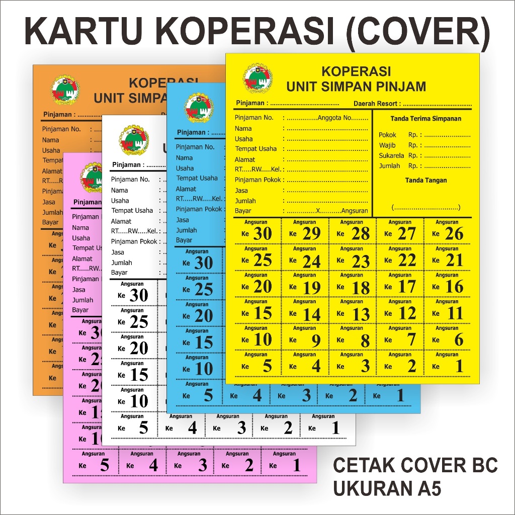 

Kartu Koperasi Kartu Simpan Pinjam Koperasi A5 MURAH MERIAH