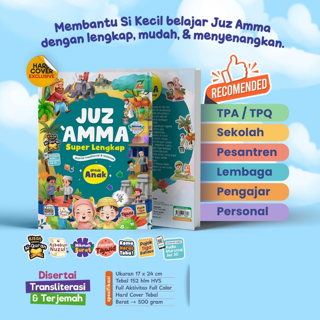 Ziyadbooks Official Buku Juz Amma Anak Lengkap Iqro For Kids Juz Amma Super Lengkap Anak