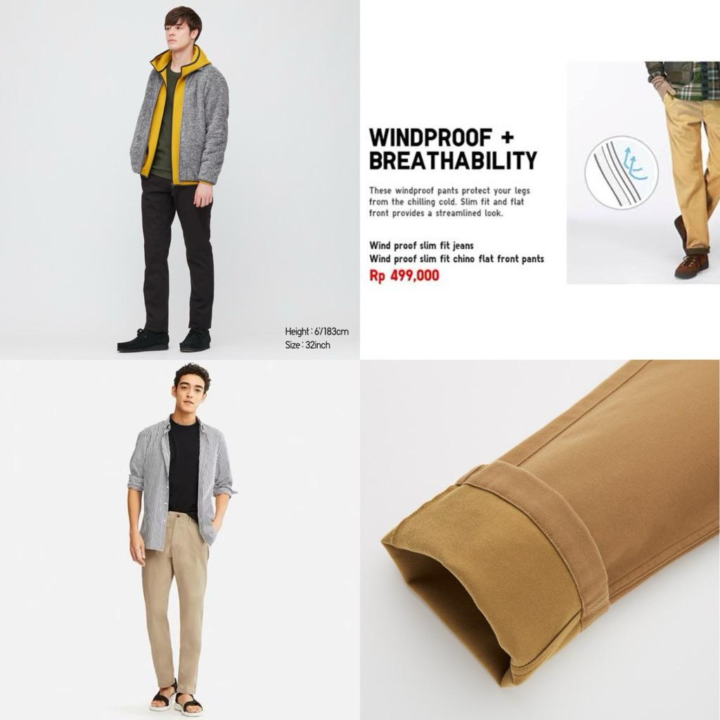 uniqlo chino slimfit windproof new original