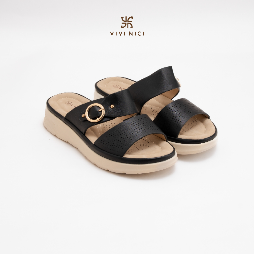 VIVI NICI - Aruna Sandal Slip On Wedges Hak 5 Cm