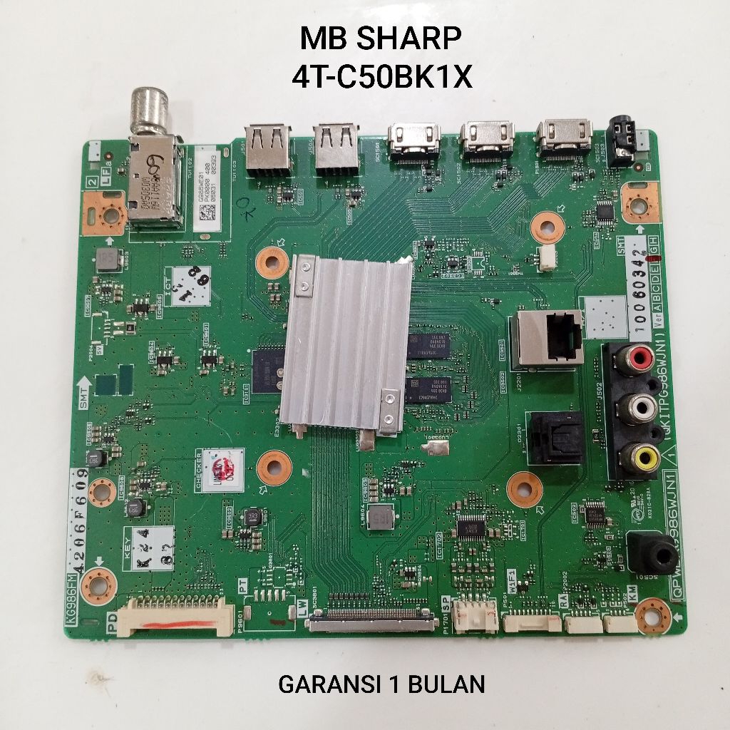 MB SHARP 4T-C50BK1X MAINBOARD - MOTHERBOARD - MOBO - MODUL - MESIN TV LED SHARP 4T-C50BK1X