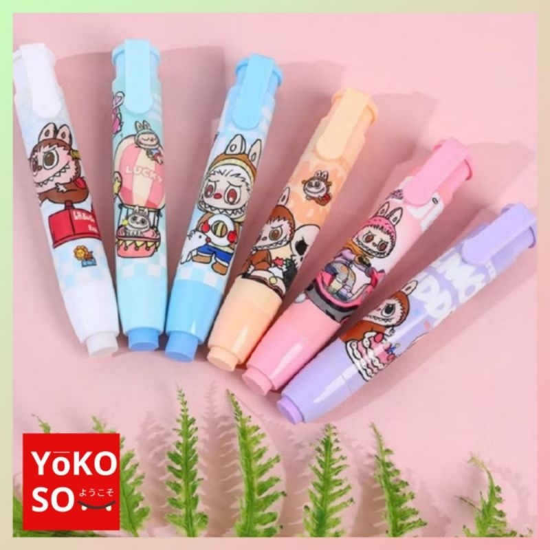 

YOKOSO S128 Penghapus Cetek Labubu Mekanik Cetekan Lucu Anak Pensil Eraser Pencil