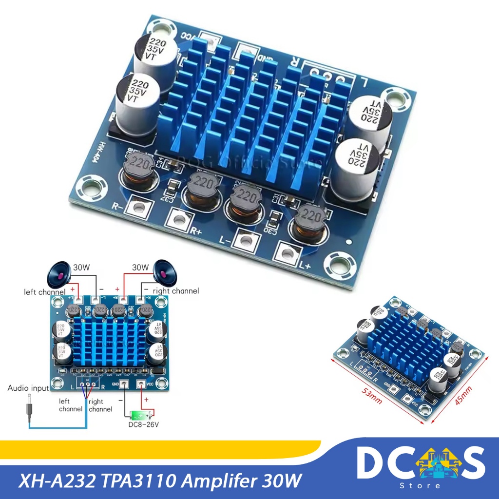 XH-A232 TPA3110 Class D Power Amplifier 2x30W TPA 3110 XHA 232 HW-404
