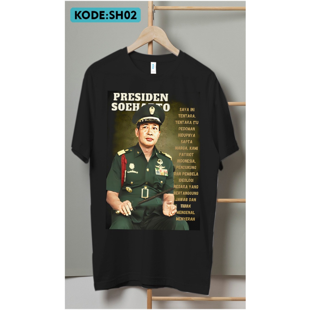 Kaos soeharto tokoh nasional indonesia bahan katun premium SH02