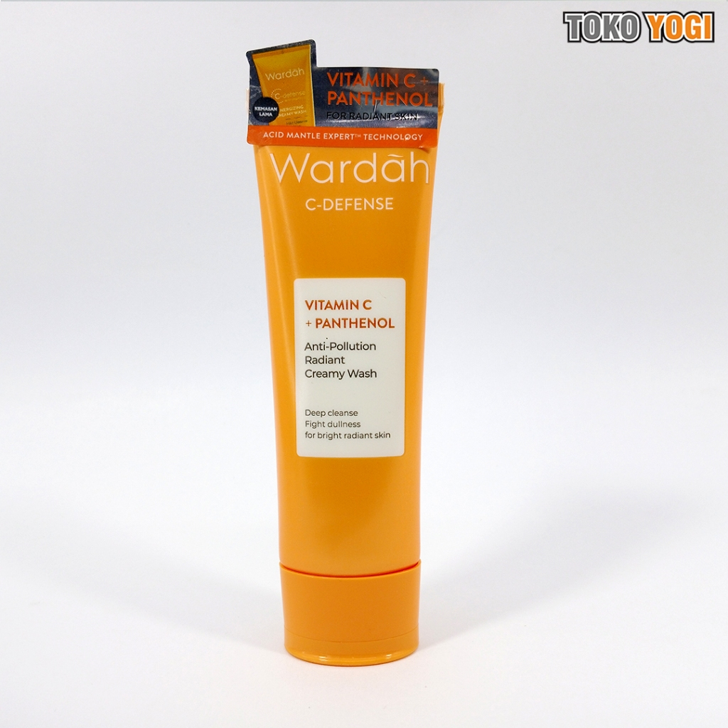 WARDAH C-DEFENSE VITAMIN C + PANTHENOLANTI-POLLUTION RADIANT CREAMY WASH 50ml || SABUN CUCI MUKA
