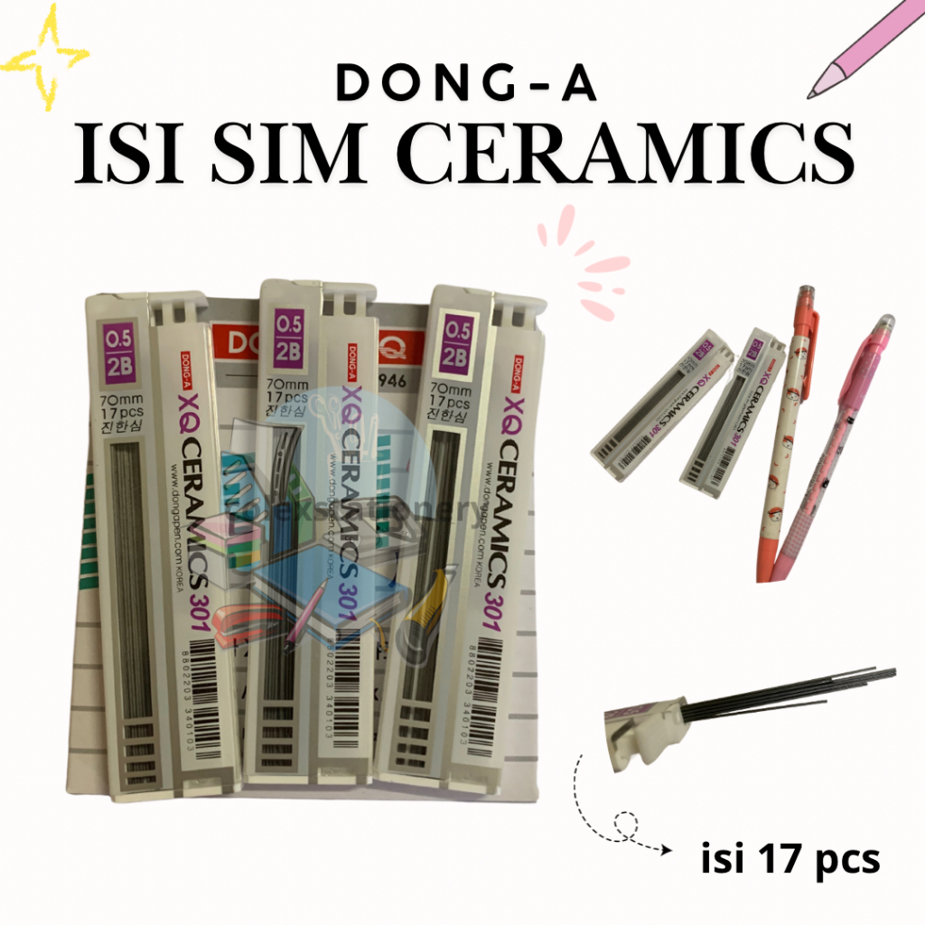 

[1 TUBE] Isi Pinsil Mekanik Dong-A Ceramics Putih 0.5mm 2B / Isi Anak Sim Pensil Isi 17 Pcs