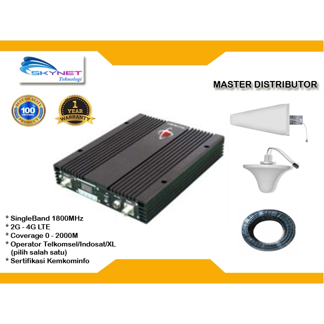 Alat Penguat Sinyal Singleband 1800MHz 2G-4G LTE Berizin Postel