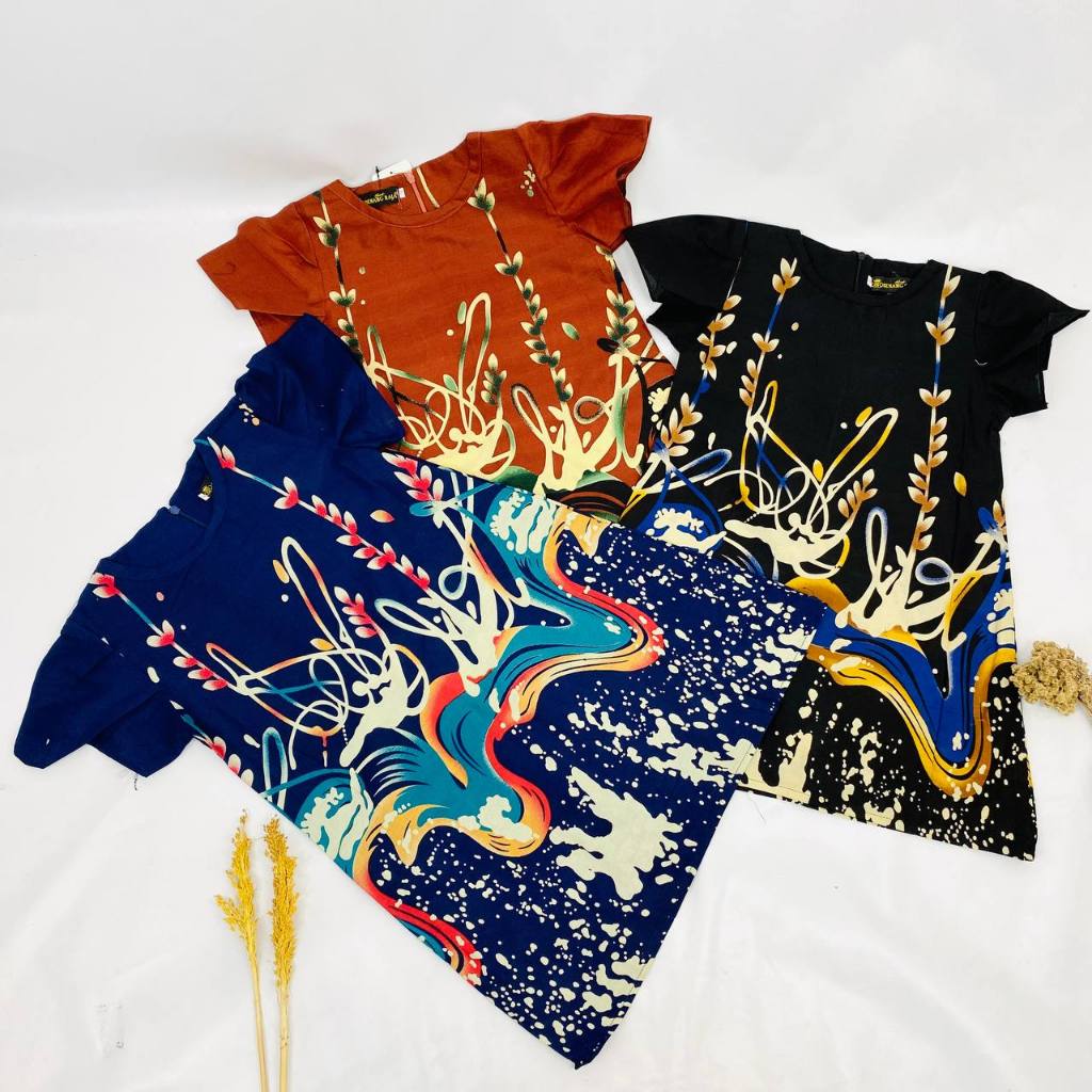 Benang Raja Dress Anak Batik Remekan Bunga