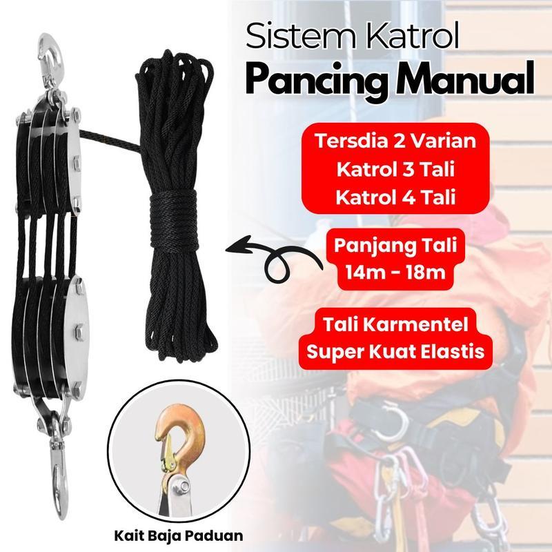 Tali Blok Katrol Hemat Tenaga Kerja Kerekan Katrol Tangan Derek Pengangkat Manual