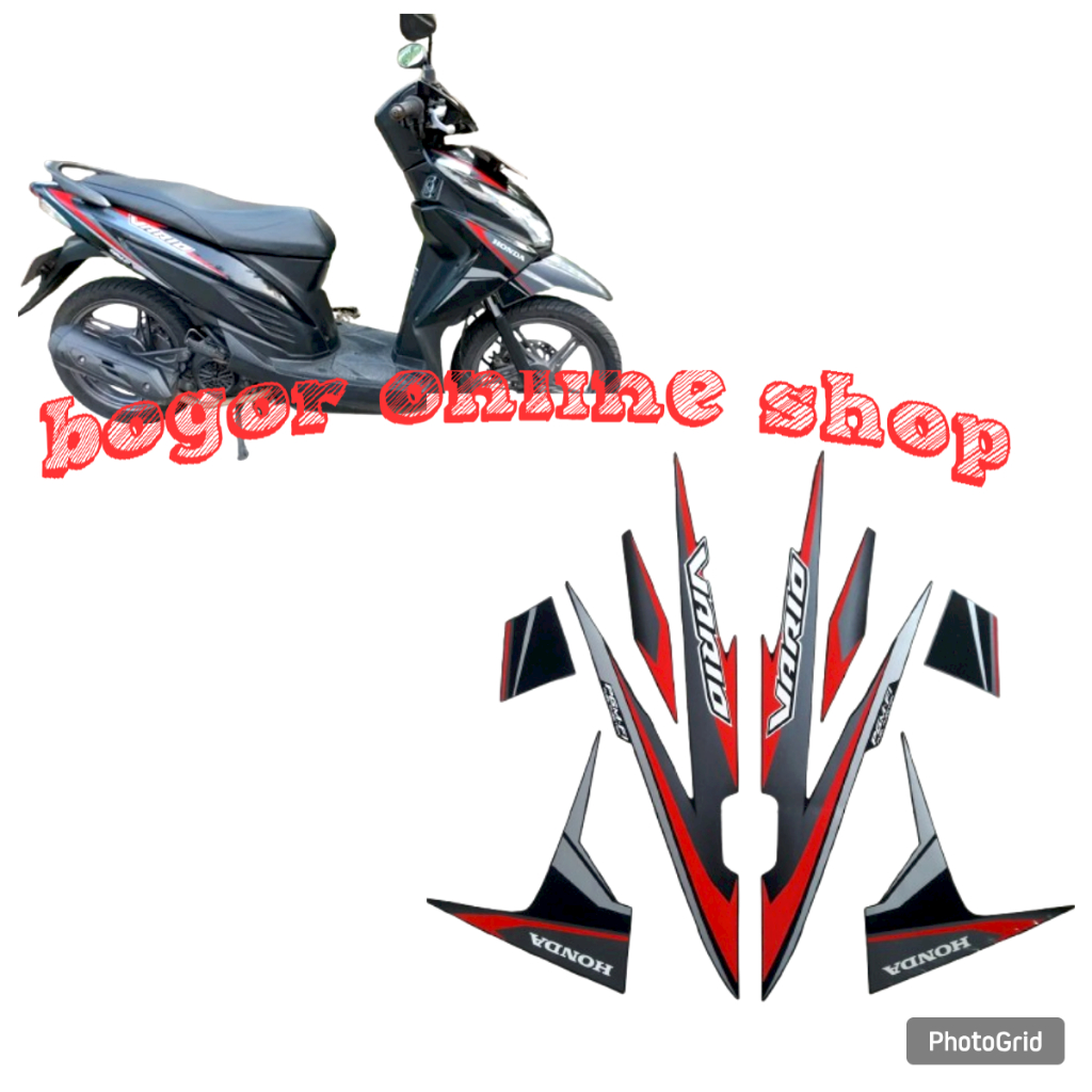sticker stiker striping body motor vario cw 110 fi 2018 full hitam sepasang fullset