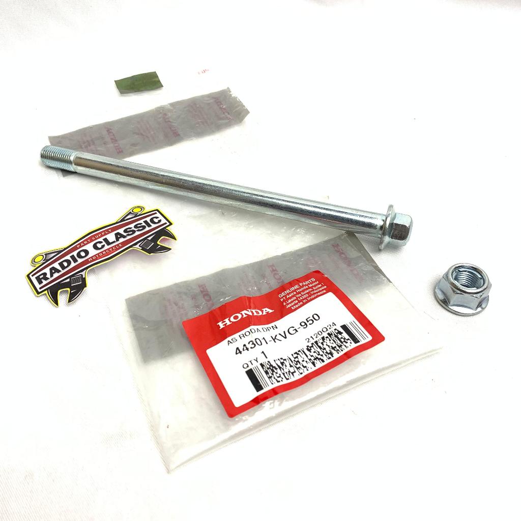 As Roda Depan + Mur roda Axle FR Wheel Honda BeAT Spacy Vario 110 125 150 Genio Ori Ahm 44301KVG950 