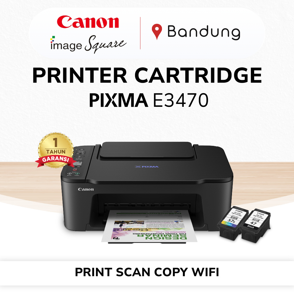 Printer Inkjet CANON PIXMA E3470  - Print Scan Copy Wifi - Printer Cartridge Multifungsi - Printer R