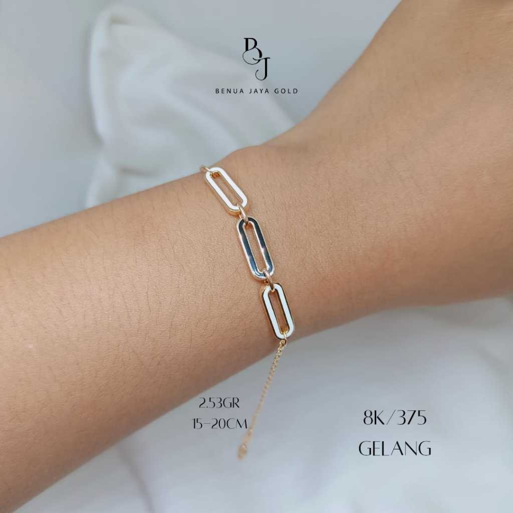 Gelang Rantai Fashion Cat Putih Hitam Emas 8K/375