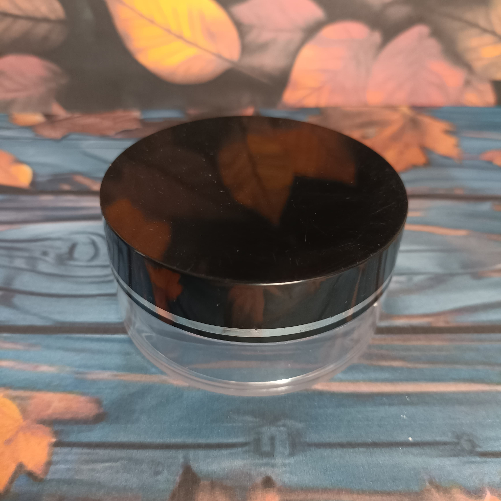 Pot Bedak Tabur Berkualitas 20Gr Hitam Natural List Silver