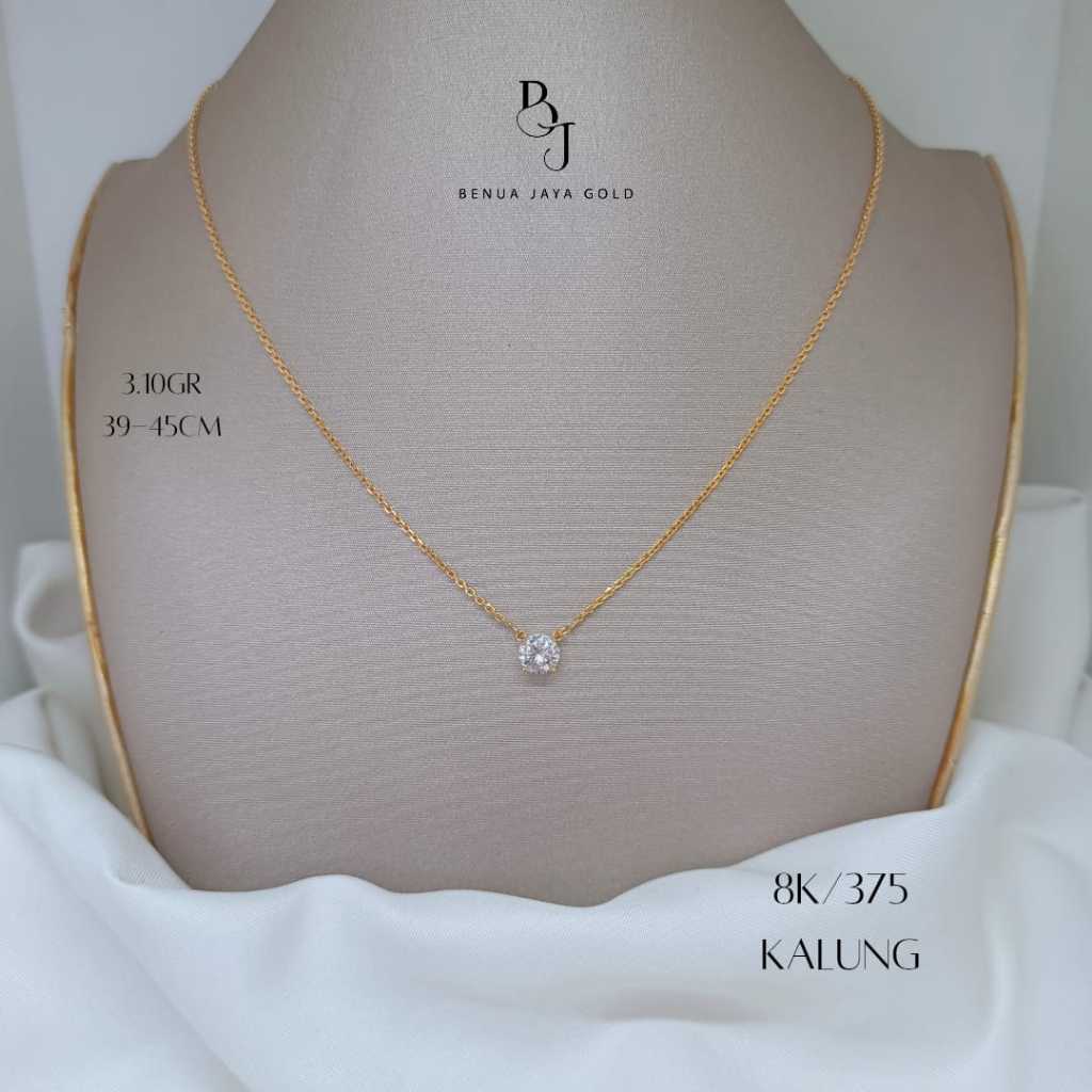 Kalung Rantai Solitaire Nagita Emas 8K/375